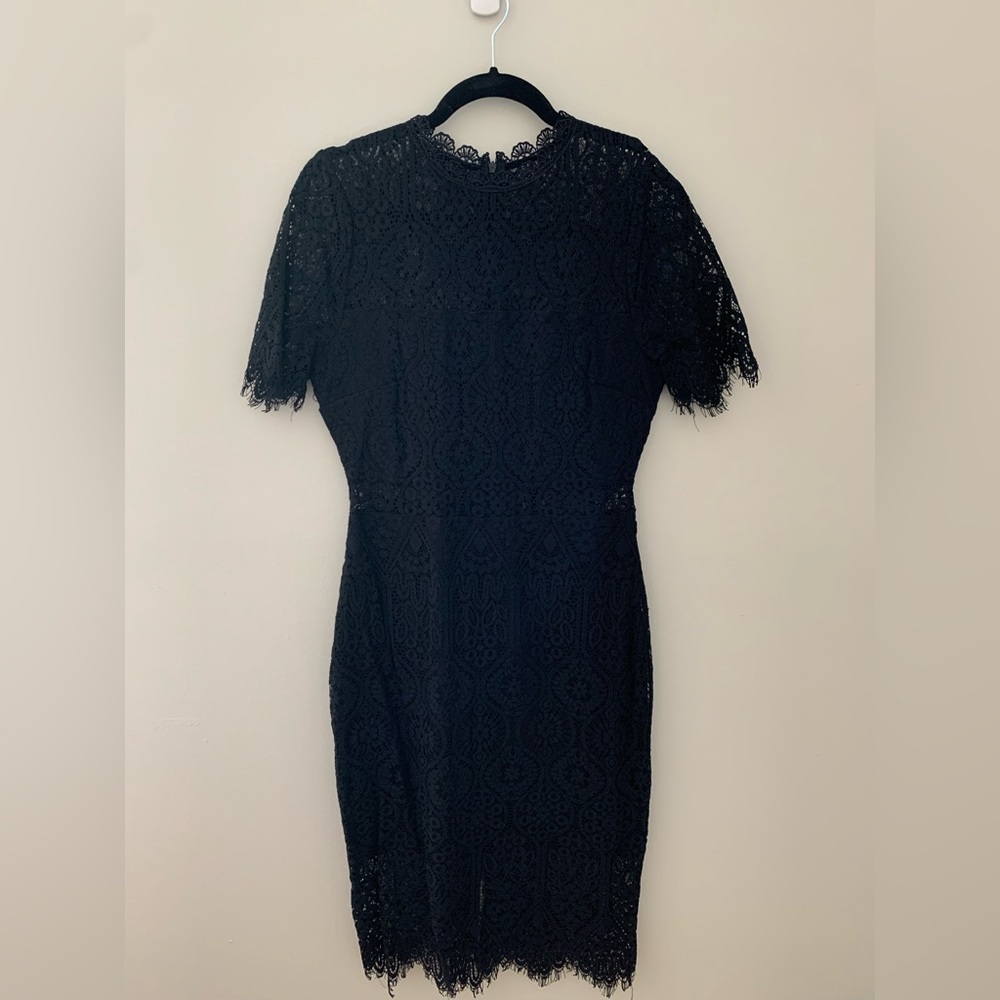 Lulu's Black Lace Mini Dress